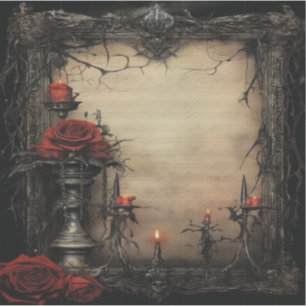 Adesivo Rosa vermelha de Halloween com velas