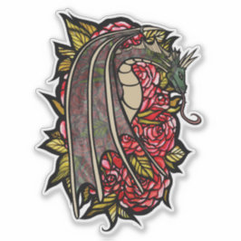Adesivo Rosa vermelha Dragon Art