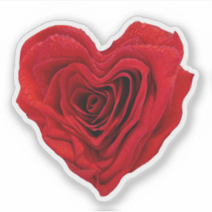 Adesivo Rosa vermelha em forma de coração