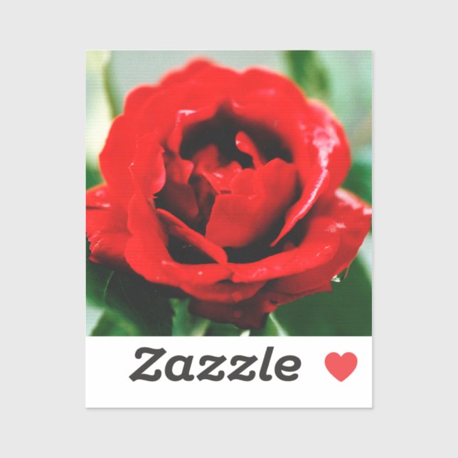 Adesivo Rosa vermelha Love (Folha)