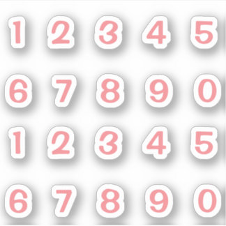 Adesivo Rosa Zahlen Aufkleber