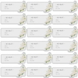 Adesivo Rosas de Alabaster H2 de Endereço de Convidado Tra