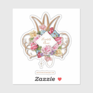 Adesivo Rosas Elegante Santa Rosary Marian Monograma