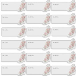 Adesivo Rosas empoeirados H2 de endereço de convidado tran