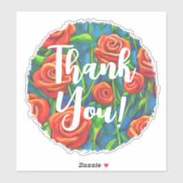 Adesivo Rosas Obrigado Sticker