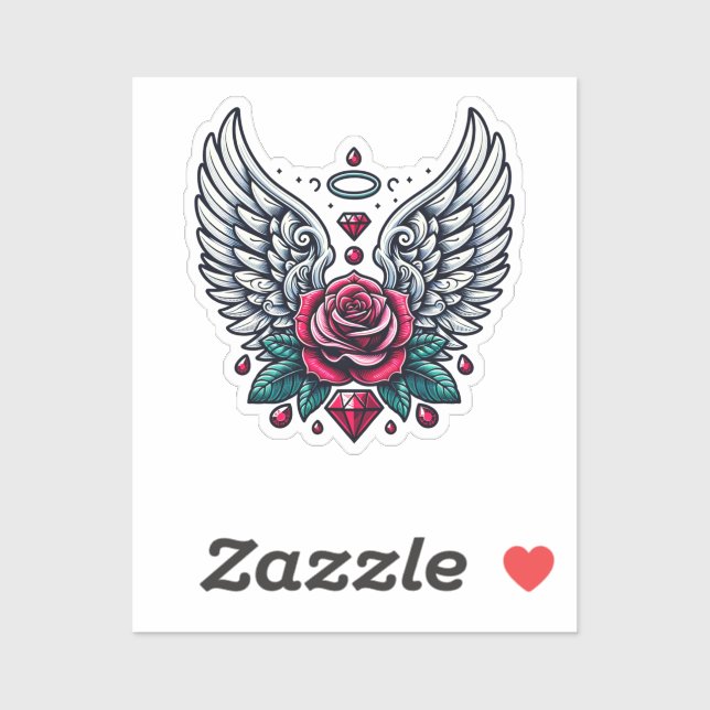 Adesivo Rose & Angel Wings (Folha)
