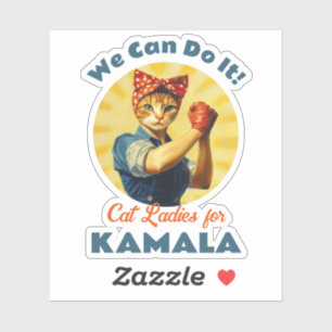 Adesivo Rosie The Riveter Cat Ladras Para Kamala Harris