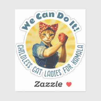 Adesivo Rosie The Riveter Cat Ladras Para Kamala Harris