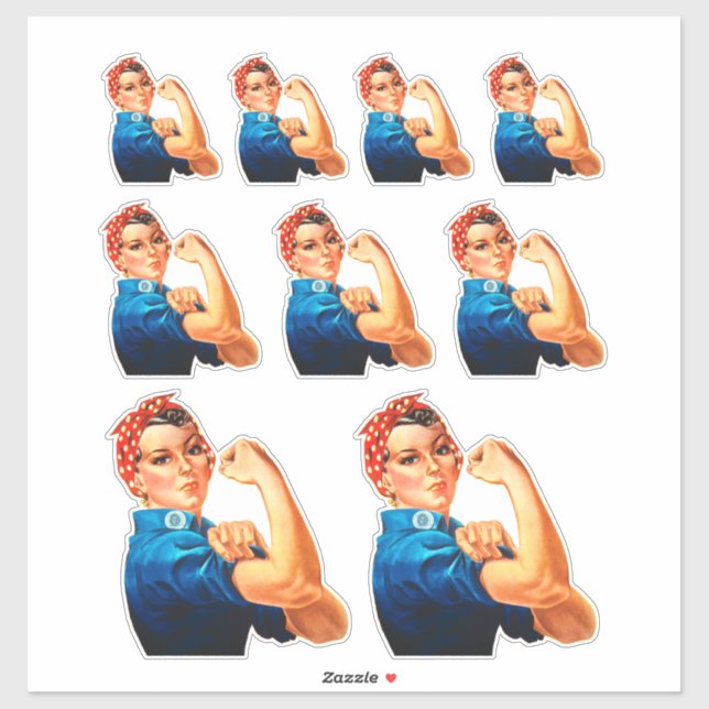 Adesivo Rosie The Riveter Multiplicou por 9 (Folha)