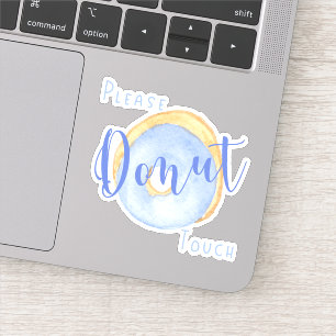 Adesivo Rosquinha Azul Engraçado, Não Toque