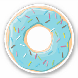 Adesivo Rosquinha azul pastel com confeitos