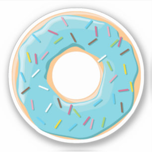 Adesivo Rosquinha azul pastel com confeitos