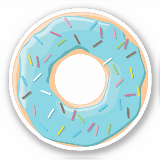 Adesivo Rosquinha azul pastel com confeitos (Frente)