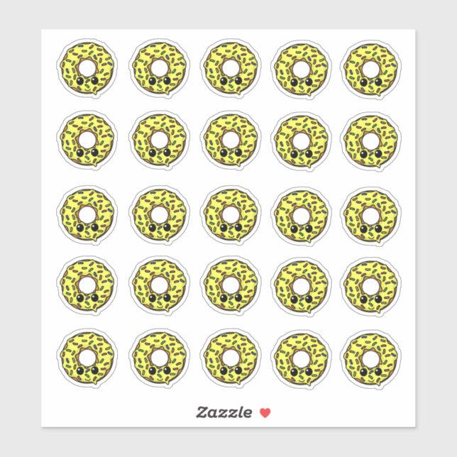 Adesivo Rosquinha com Glacé Amarelo e borrachas (Folha)