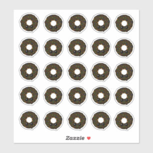 Adesivo Rosquinha com Glacé de chocolate e borrachas