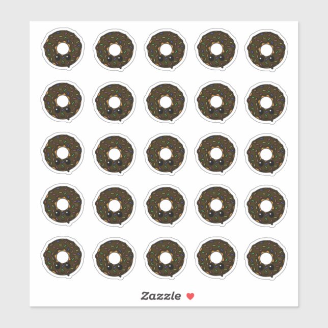 Adesivo Rosquinha com Glacé de chocolate e borrachas (Folha)