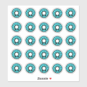 Adesivo Rosquinha de chocolate com Glacé de turquesa