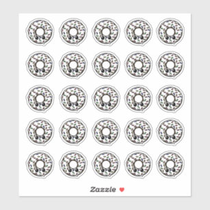 Adesivo Rosquinha de chocolate com Glacé e aspersores