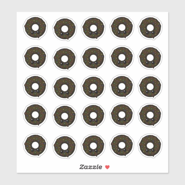 Adesivo Rosquinha de chocolate com Glacés de chocolate bor (Folha)