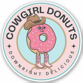Adesivo Rosquinha De Cowgirl, Espingardas Rosa Engraçadas