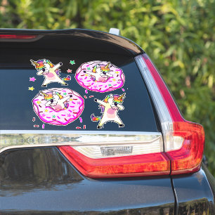 Adesivo Rosquinha do Rainbow Unicorns Dab Dance