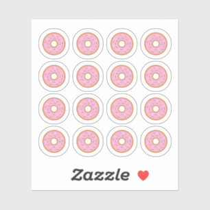 Adesivo Rosquinhas cor-de-rosa coloridas Festa de Comida