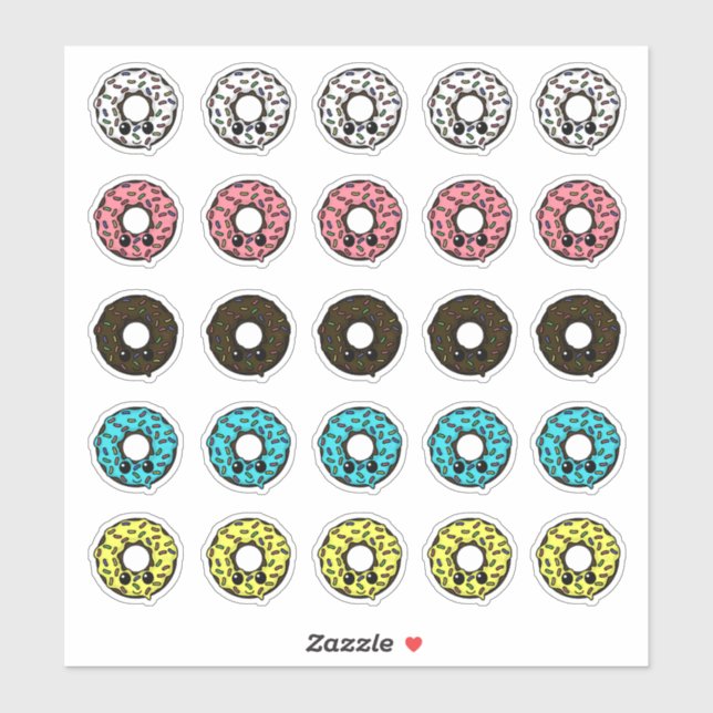 Adesivo Rosquinhas de Chocolate Diferentes Glacés e borrac (Folha)