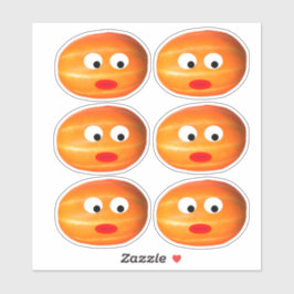 Adesivo Rosto de abóbora de melão laranja, cor de laranja,