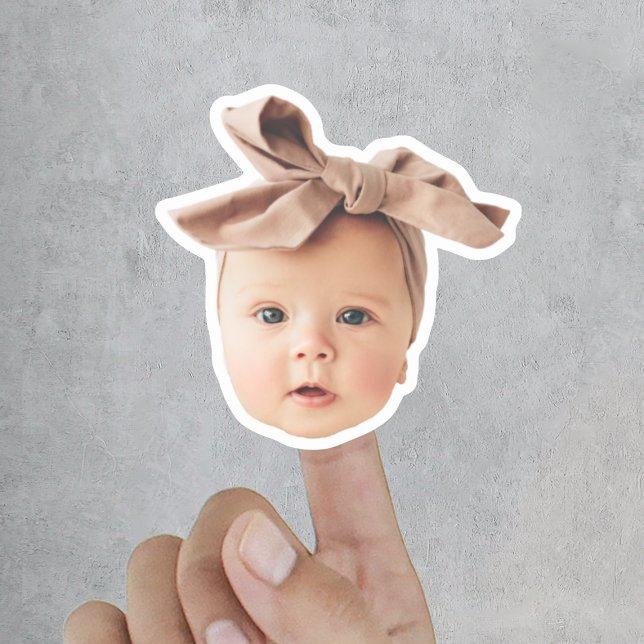 Adesivo Rosto Engraçado de Bebê Recorte Personalizado Foto (Funny Baby Face Cut Out Custom Photo Sticker
)