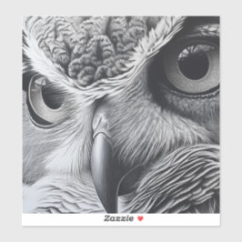 Adesivo Rosto preto e branco de coruja