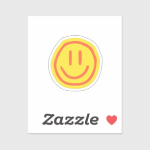 Adesivo Rosto Sorridente Fofo   Design de Emoji Feliz Posi