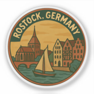 Adesivo Rostock Alemanha Arte de Barco à Vela