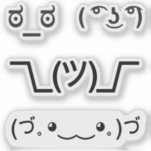 Adesivo Rostos Kawaii de Emoji text-based emoticons conjun