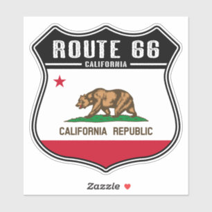 Adesivo Rota 66 California Custom-Cut Vinyl Sticker