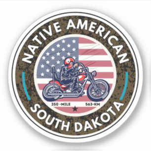 Adesivo Rota cênica nativa americana de motocicleta 