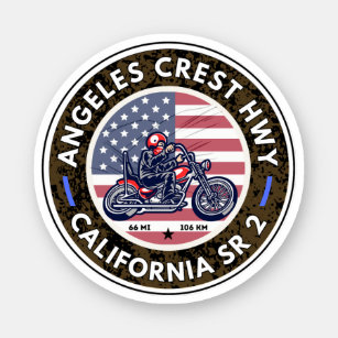 Adesivo Rota Estadual da Califórnia em Los Angeles Crest R