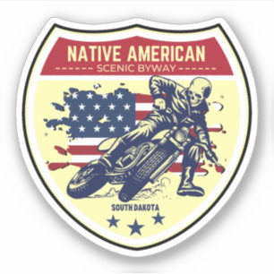 Adesivo Rota panorâmica indígena americana de moto