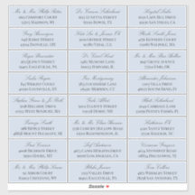 Roteiro Elegante Azul 24 Endereço de Convidado de 