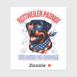 Adesivo Rottweiler 4 de julho Bandeiras Americanas