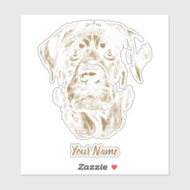 Adesivo Rottweiler Cão Vintage Retrato Rottie Design