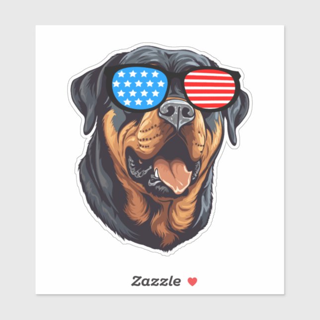 Adesivo Rottweiler Patriótico (Folha)