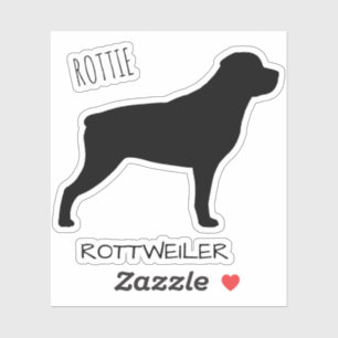 Adesivo Rottweiler Perfil do cão Silhouker Vinheta