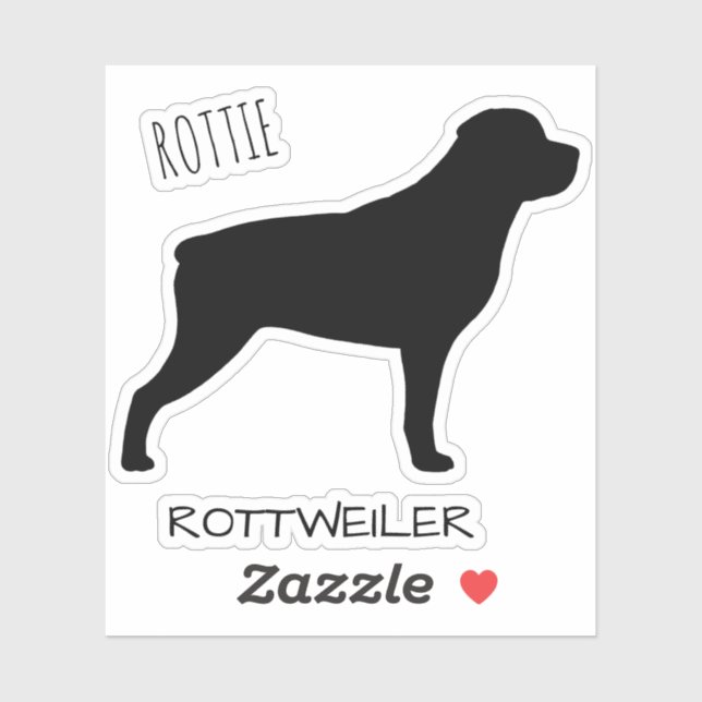 Adesivo Rottweiler Perfil do cão Silhouker Vinheta (Folha)