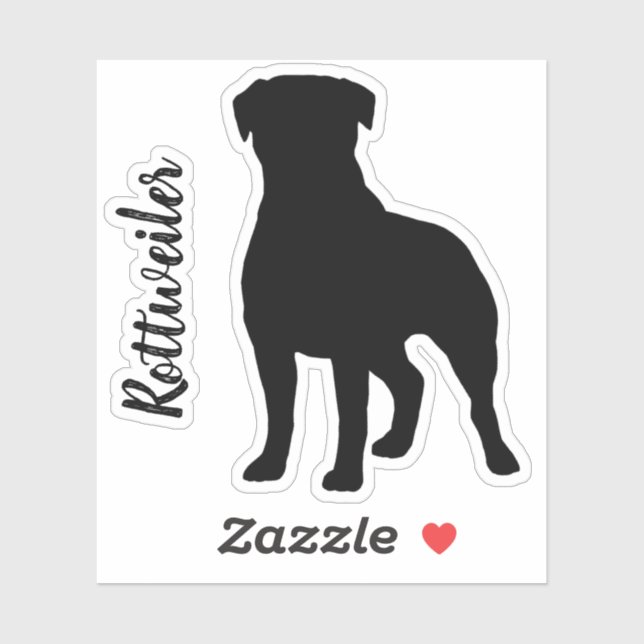 Adesivo Rottweiler Silhouette Dog Brey Sticker (Folha)