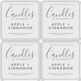 Adesivo Rótulo da Vela de Soja Transparente Elegante