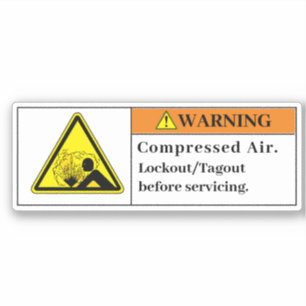 Adesivo Rótulo de ar comprimido de aviso