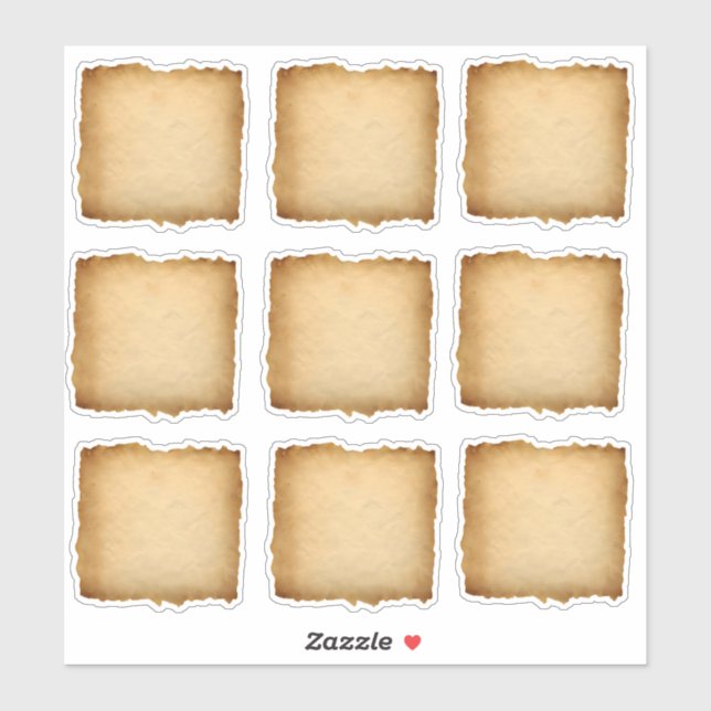 Adesivo Rótulo de artesanato Rústico de Papel Antigo (Folha)