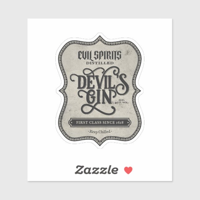 Adesivo Rótulo de Bebidas Loucas no Dia das Bruxas do Diab (Folha)