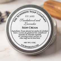 Rótulo de Cosméticos Branco Impermeável com Texto 