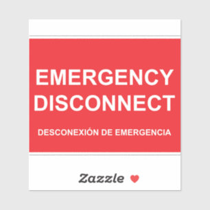 Adesivo Rótulo de Desconexão de Emergência com Legendas em